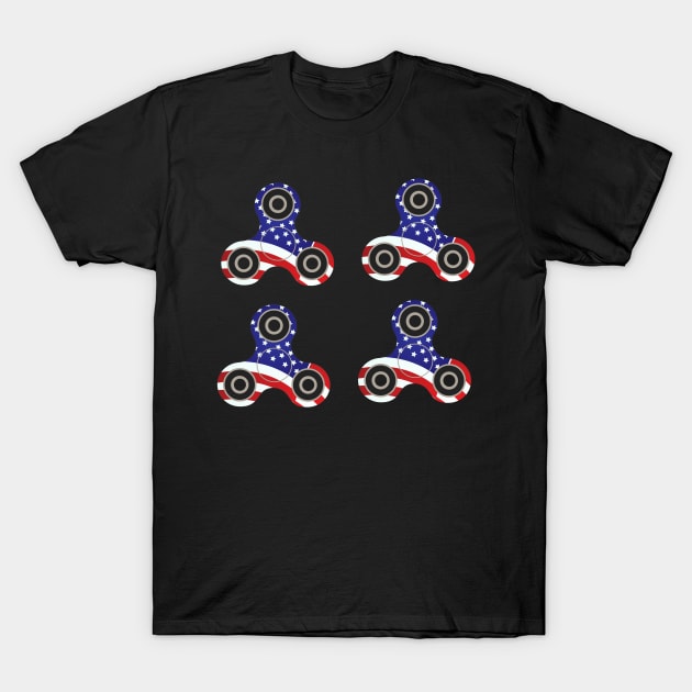 fidget spinner sticker pack US flag T-Shirt by B0red